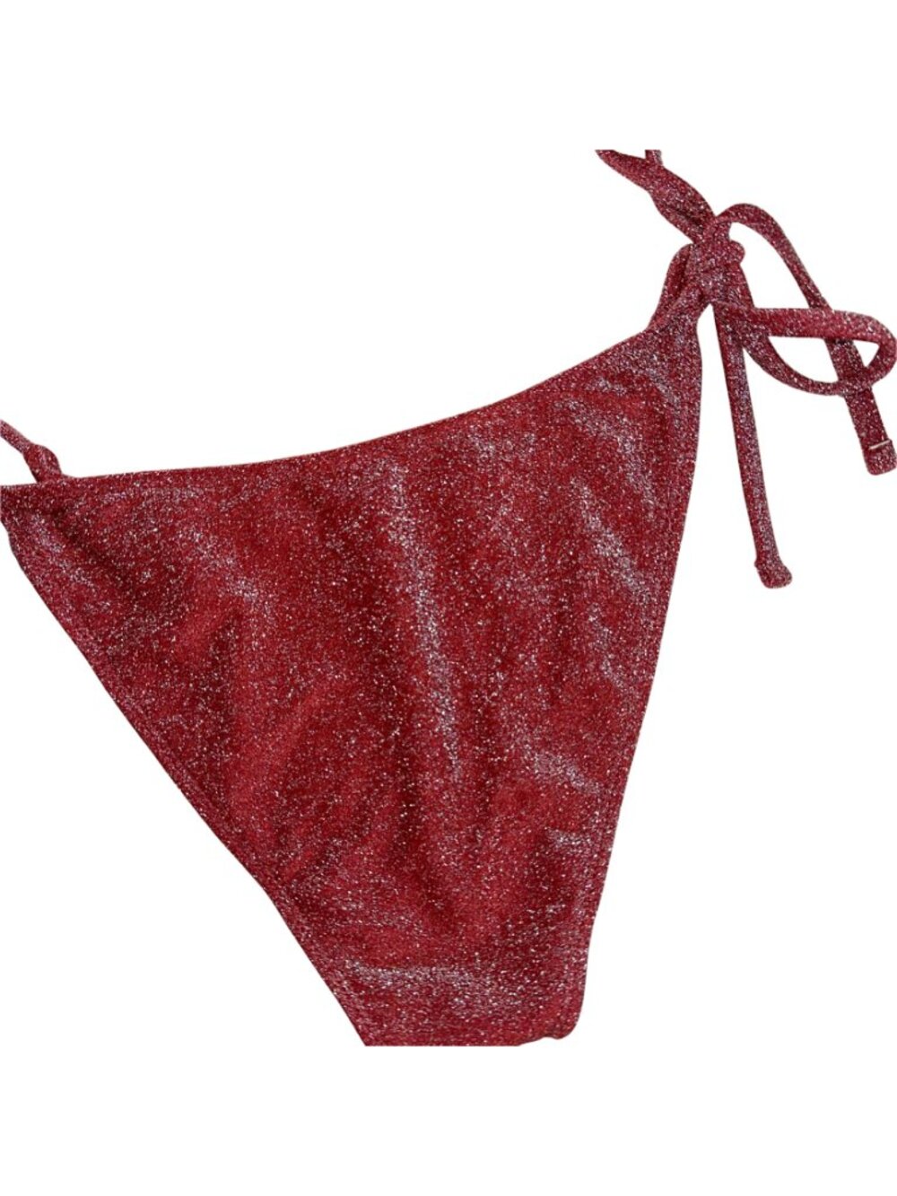 NWT Wild fable Burgundy Glitter Tie-Side Bikini Bottom - Picture 4 of 5